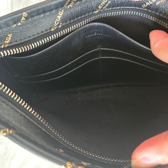 Balenciaga Calfskin Allover Logo Bazar Pochette Crossbody Bag - Picture 3 of 5